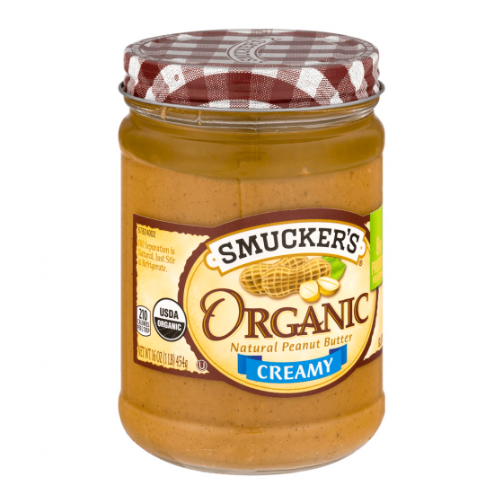 Smucker’s Organic Peanut Butter Creamy, 16.0 OZ – Tropical